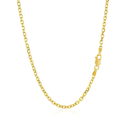 2.3mm 14k Yellow Gold Diamond Cut Cable Link Chain by Bids.com