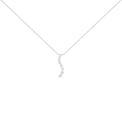 AGS Certified 14k White Gold 3.0 Cttw Baguette and Brilliant Round-Cut Diamond Journey 18" Pendant Necklace (K-L Color, I1-I2 Clarity) by Bids.com