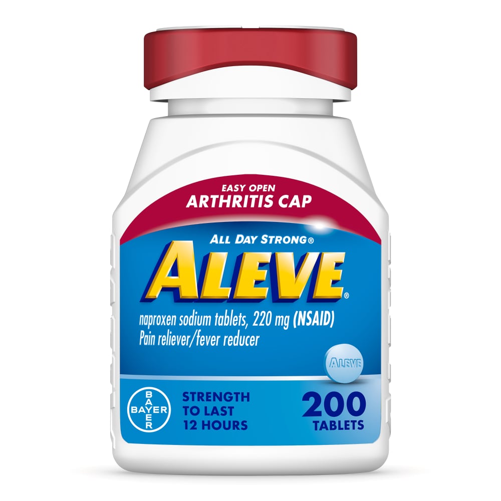 Aleve Pain Reliever &amp; Fever Reducer, 220mg Naproxen Sodium, 200 Count with Easy Open Arthritis Cap by Pasteur Pharmacy