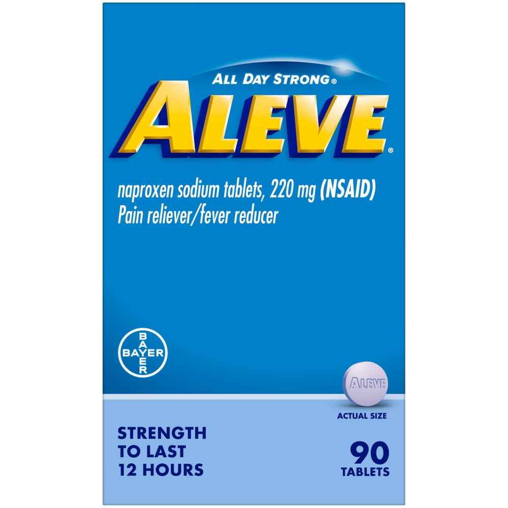 Aleve Pain Reliever &amp; Fever Reducer, 220mg Naproxen Sodium, 90 Tablets