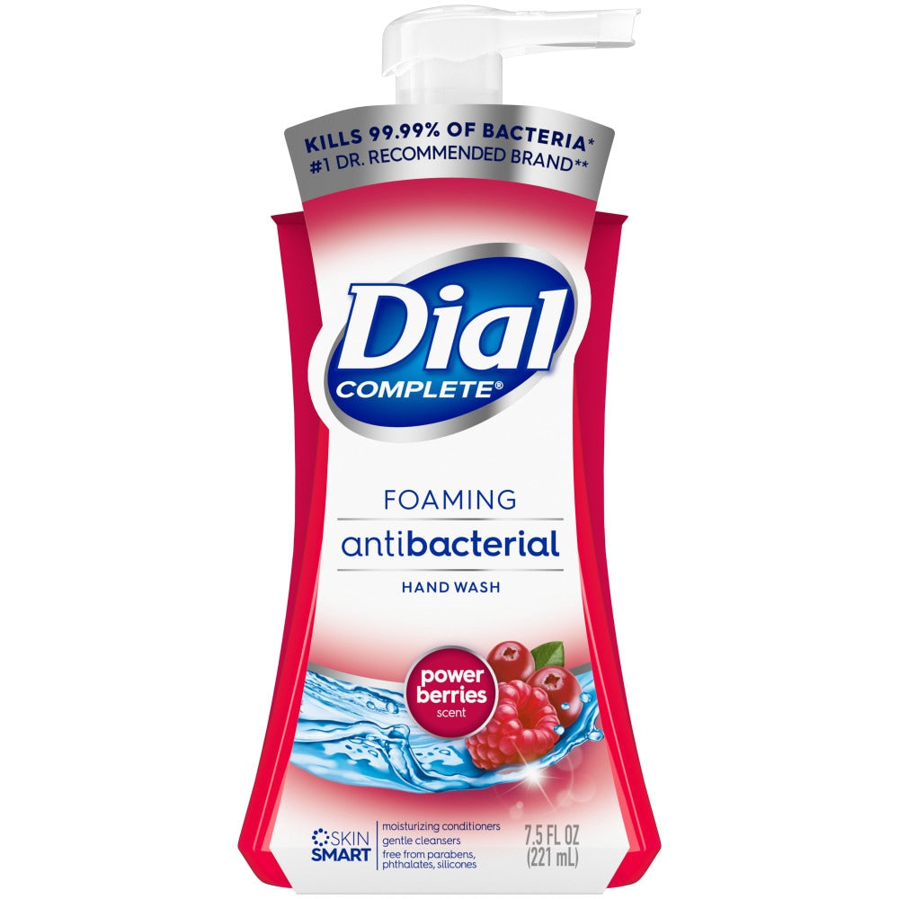 Dial Complete Antibacterial Foaming Hand Wash, Power Berries, 7.5 Oz Pump Bottle 