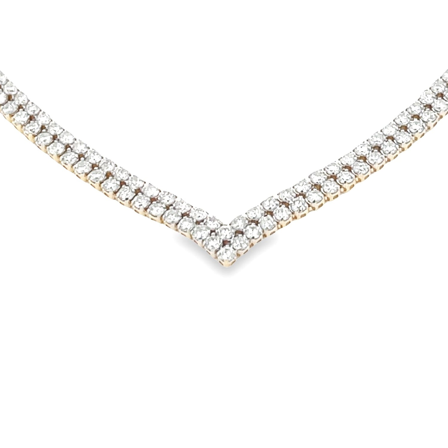 Genuine 7.00ct Diamond Tennis Necklace 14KT Yellow Gold by Bids.com