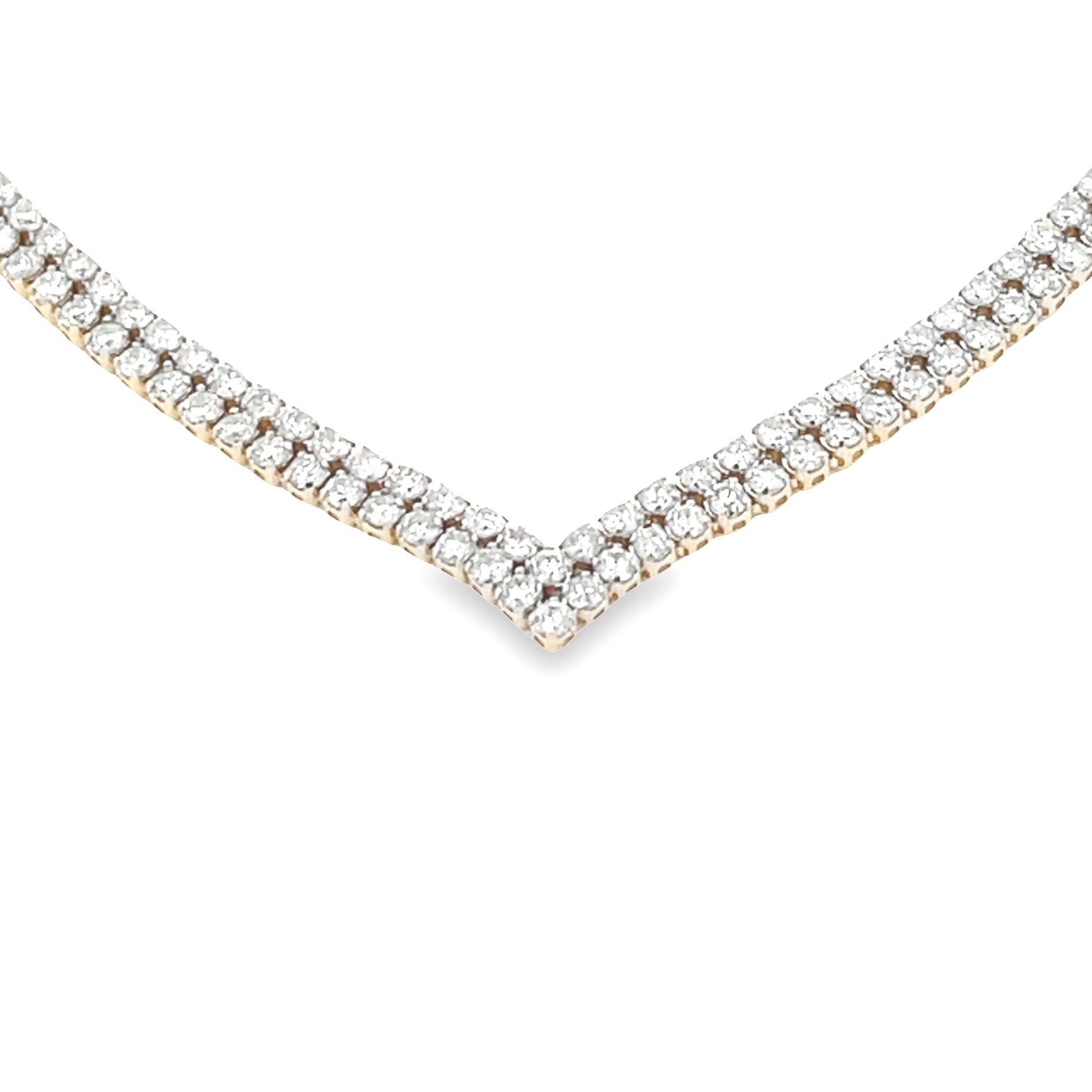 Genuine 7.00ct Diamond Tennis Necklace 14KT Yellow Gold by Bids.com
