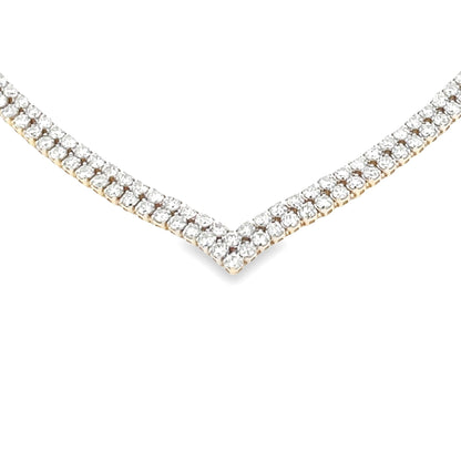 Genuine 7.00ct Diamond Tennis Necklace 14KT Yellow Gold by Bids.com