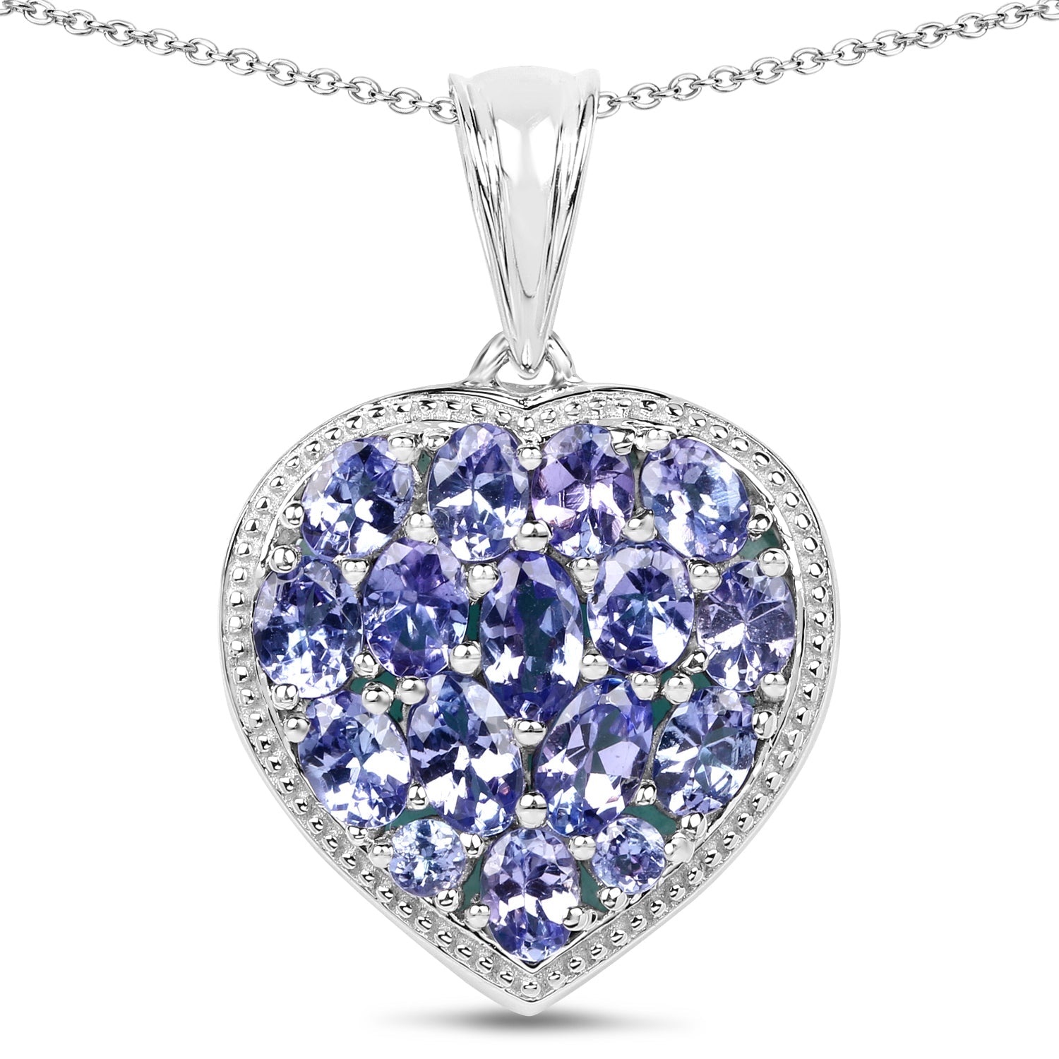 9.79 Carat Genuine Amazonite &amp; Tanzanite .925 Sterling Silver Pendant by Bids.com