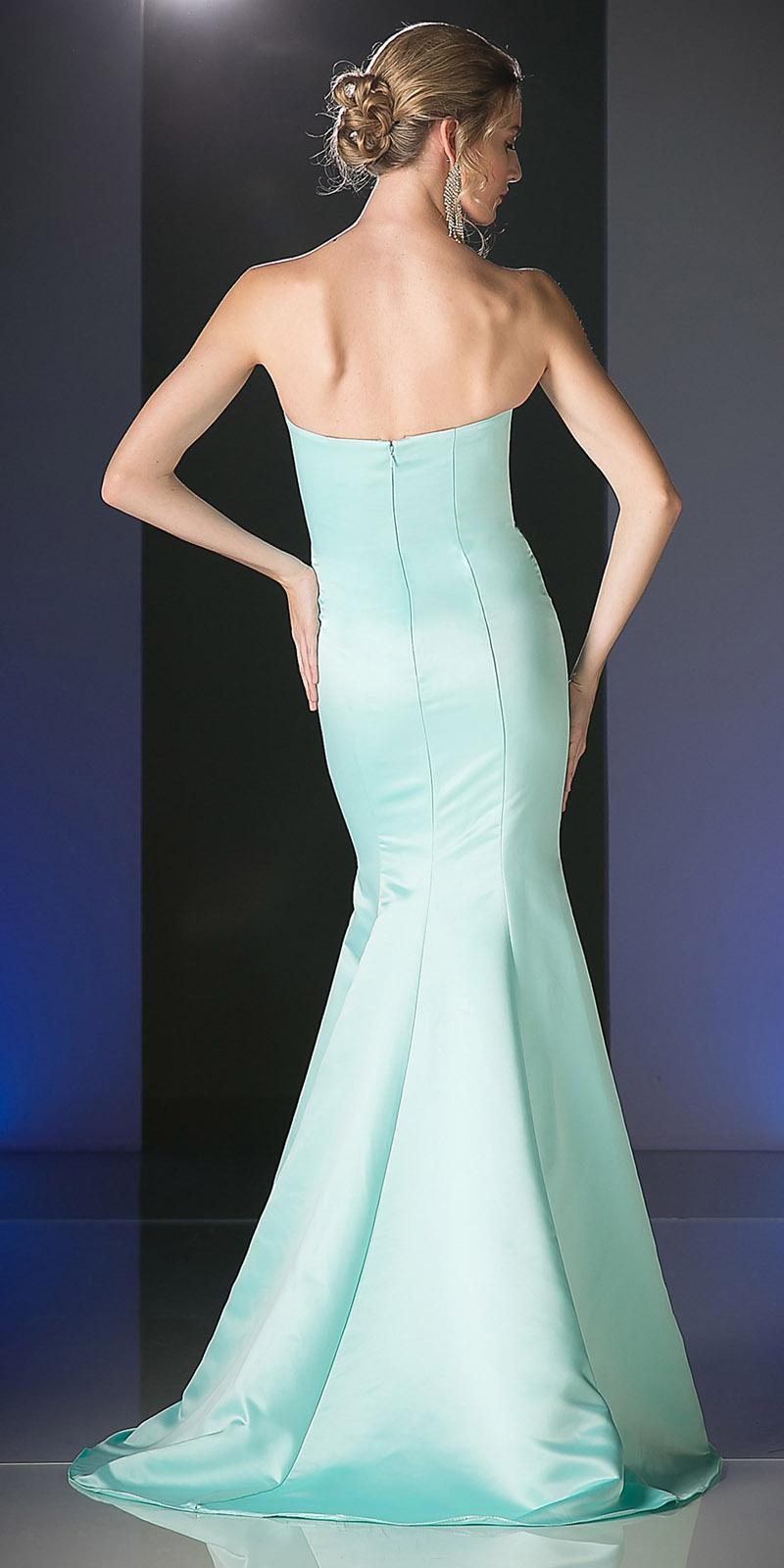 Cinderella Divine 8792 Strapless Sweetheart Neckline Mermaid Satin Gown by DiscountDressShop