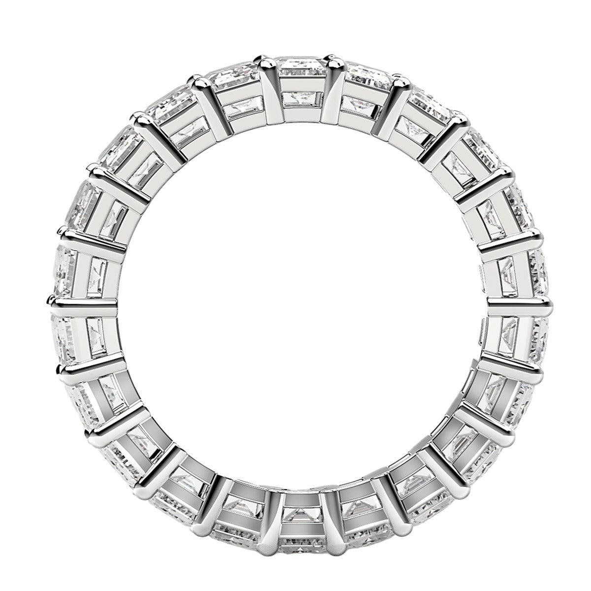 Emerald Cut Lab Grown Diamond Eternity Ring in 14k White Gold (4 cttw FG/VS2) by Bids.com