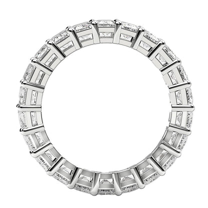 Emerald Cut Lab Grown Diamond Eternity Ring in 14k White Gold (4 cttw FG/VS2) by Bids.com