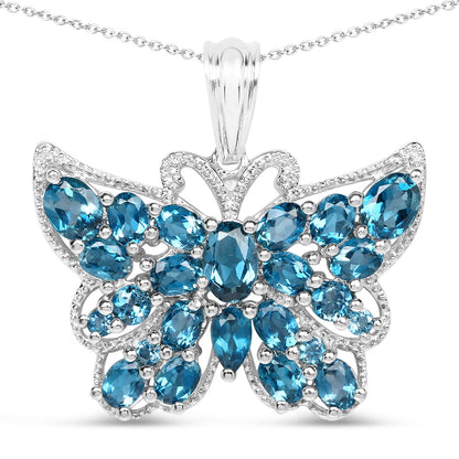 4.81 Carat Genuine London Blue Topaz .925 Sterling Silver Pendant by Bids.com