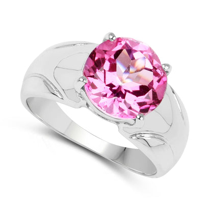 4.55 Carat Genuine Pink Topaz .925 Sterling Silver Ring by Bids.com