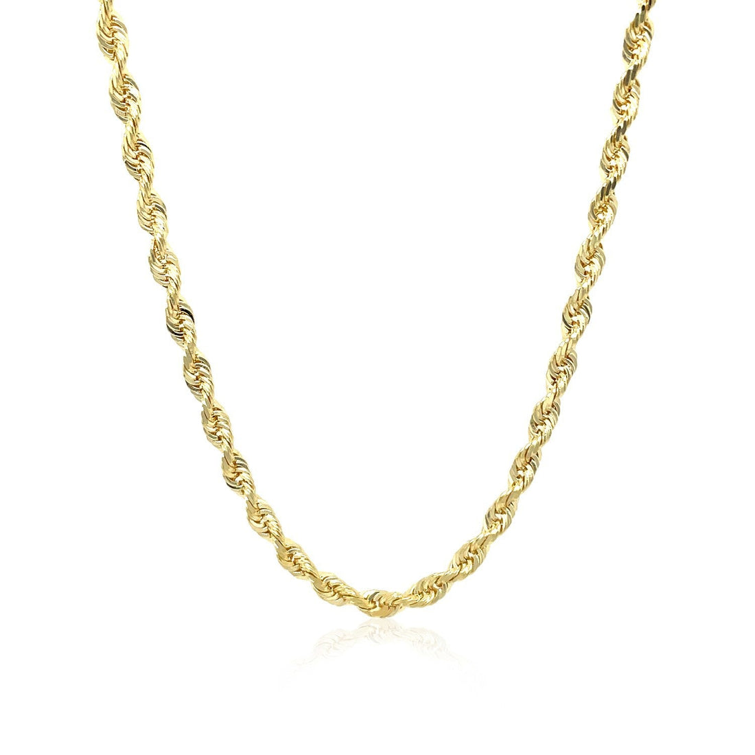 3.0mm 10k Yellow Gold Solid Diamond Cut Rope Chain by Bids.com