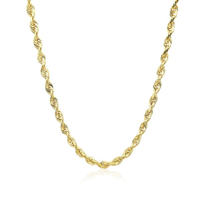 3.0mm 10k Yellow Gold Solid Diamond Cut Rope Chain by Bids.com