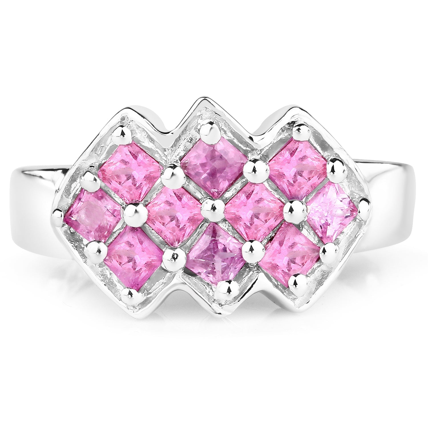 1.20 Carat Genuine Pink Sapphire .925 Sterling Silver Ring by Bids.com