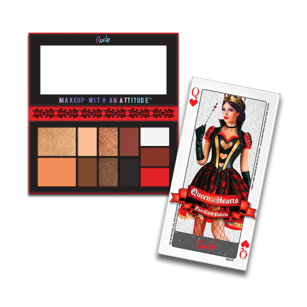 RUDE Face Card Palette - Queen of Hearts - DestGlow