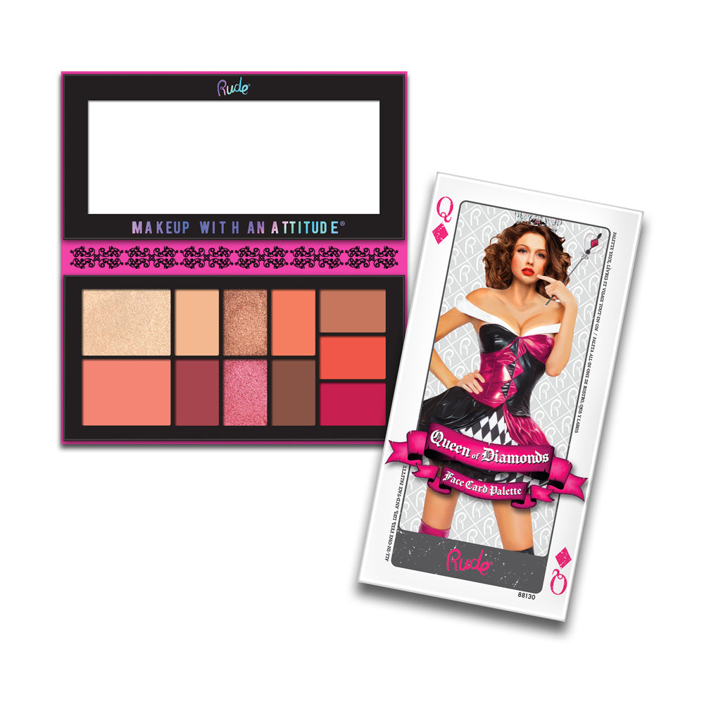 RUDE Face Card Palette - Queen of Diamonds 