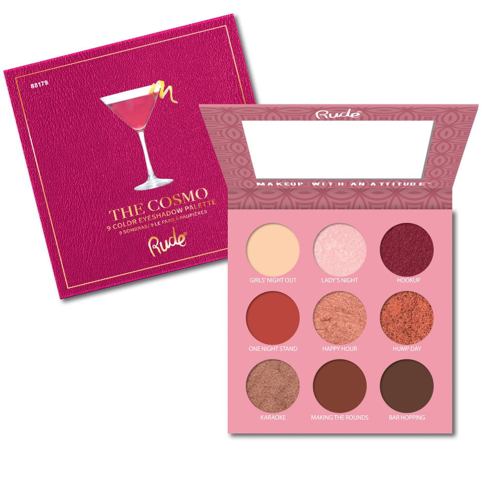 RUDE Cocktail Party 9 Color Eyeshadow Palette - The Cosmo 