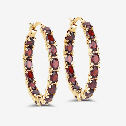 6.00 Carat Genuine Garnet .925 Sterling Silver Earrings  DestGlow