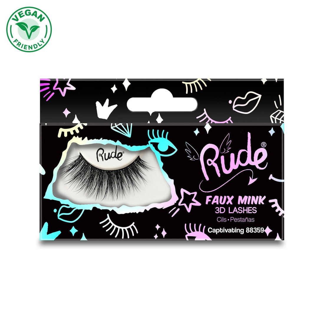 RUDE Essential Faux Mink 3D Lashes - Captivating 