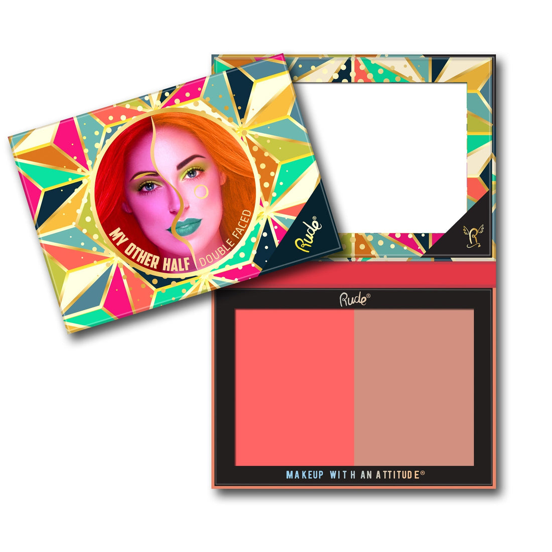 RUDE My Other Half Duo Shade Face Palette - Double Faced - DestGlow