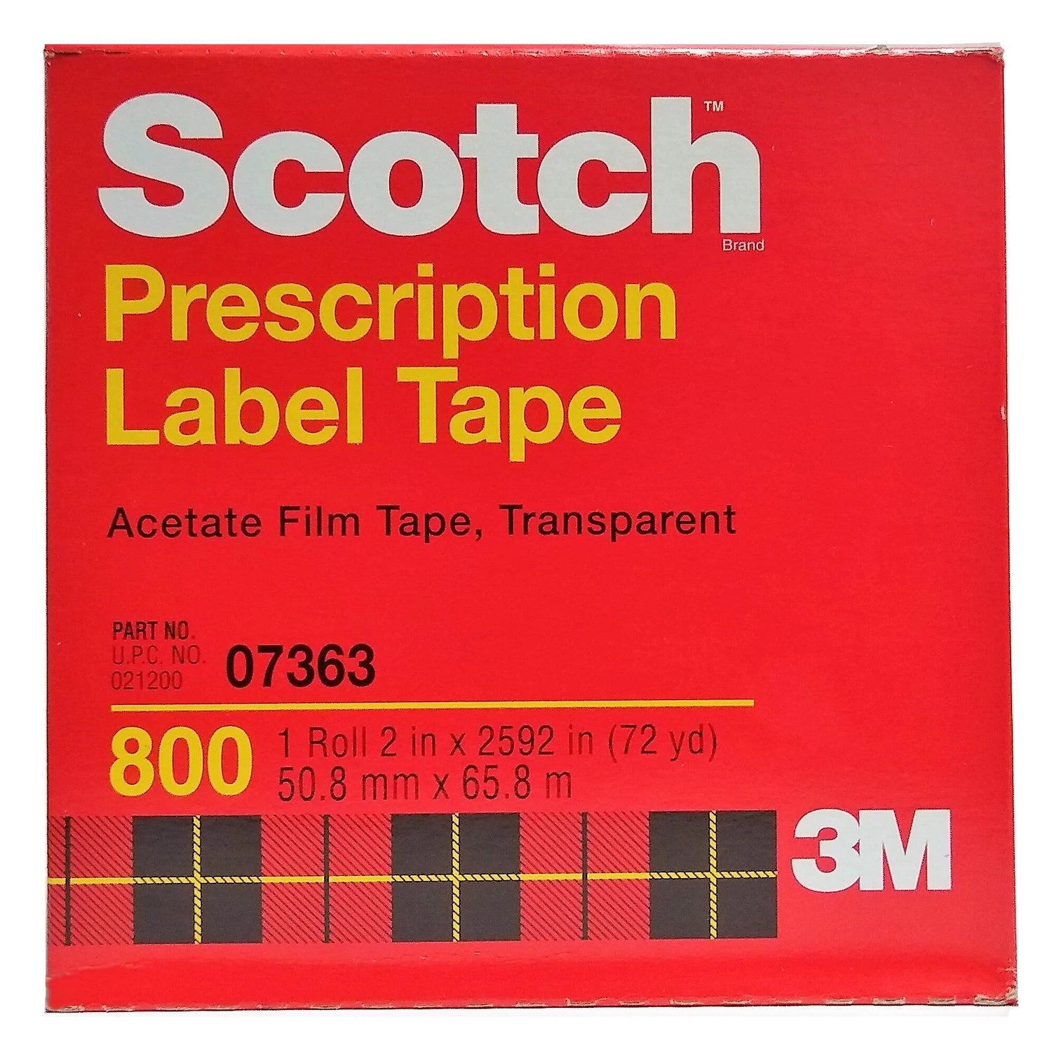Scotch Prescription Label Protective Tape, 2 in x 72 yd, Individual Box by Pasteur Pharmacy