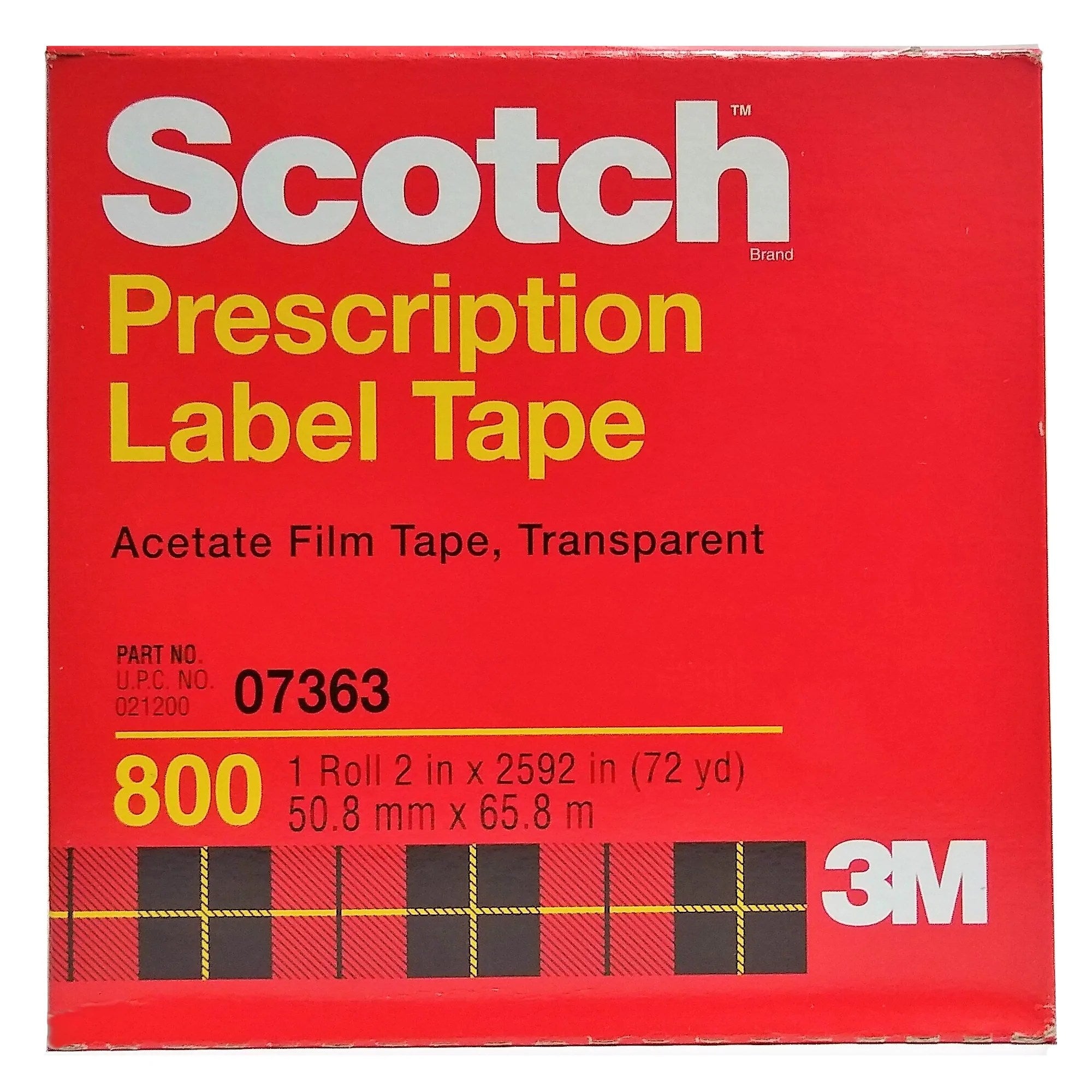 Scotch Prescription Label Protective Tape, 2 in x 72 yd, Individual Box by Pasteur Pharmacy
