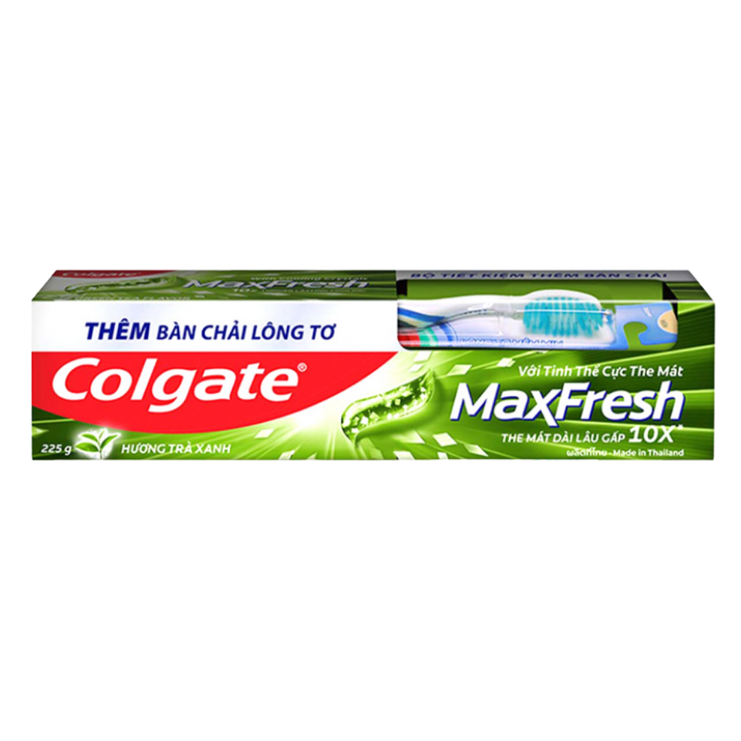Colgate Max Fresh Cooling Crystals Toothpaste Green Tea &amp; Toothbrush Kit (7.9oz) by Farmacias Savia