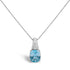 .925 Sterling Silver Blue Topaz and Diamond Accent Textured Pendant Necklace - 18" Inches by Bids.com