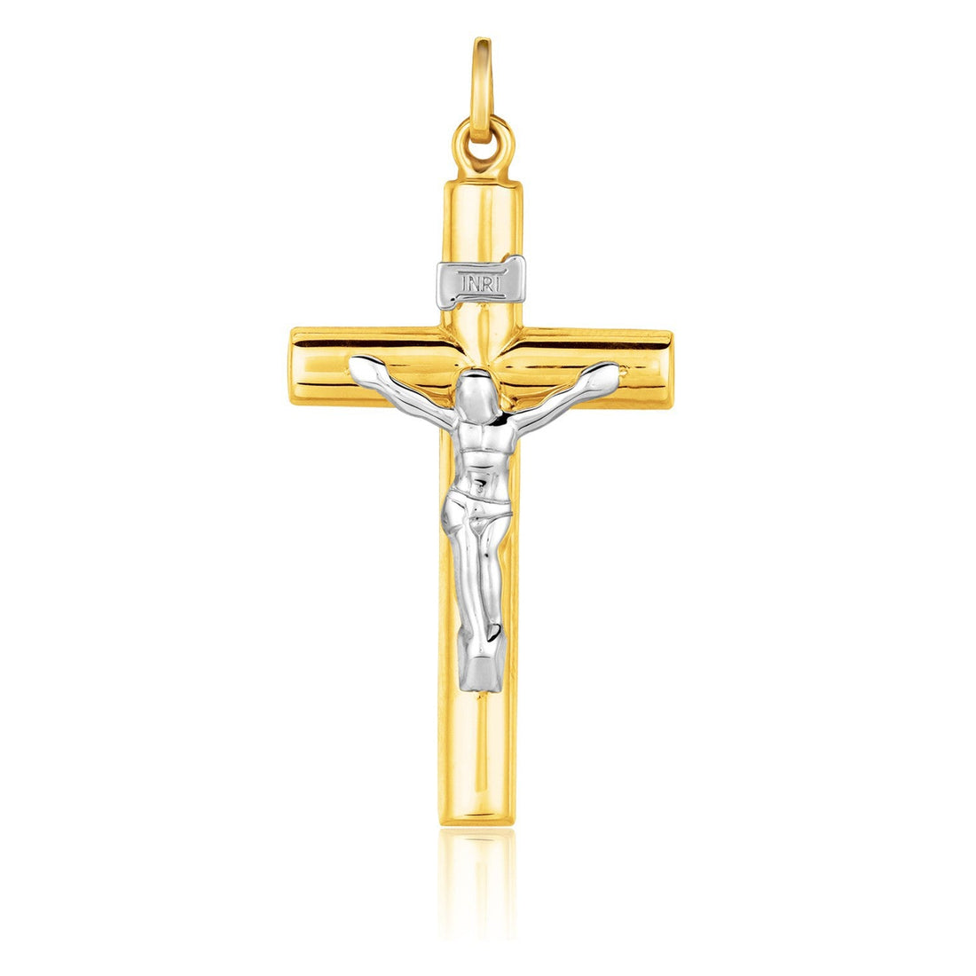 14k Two Tone Gold Cross Pendant by Bids.com