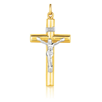 14k Two Tone Gold Cross Pendant by Bids.com