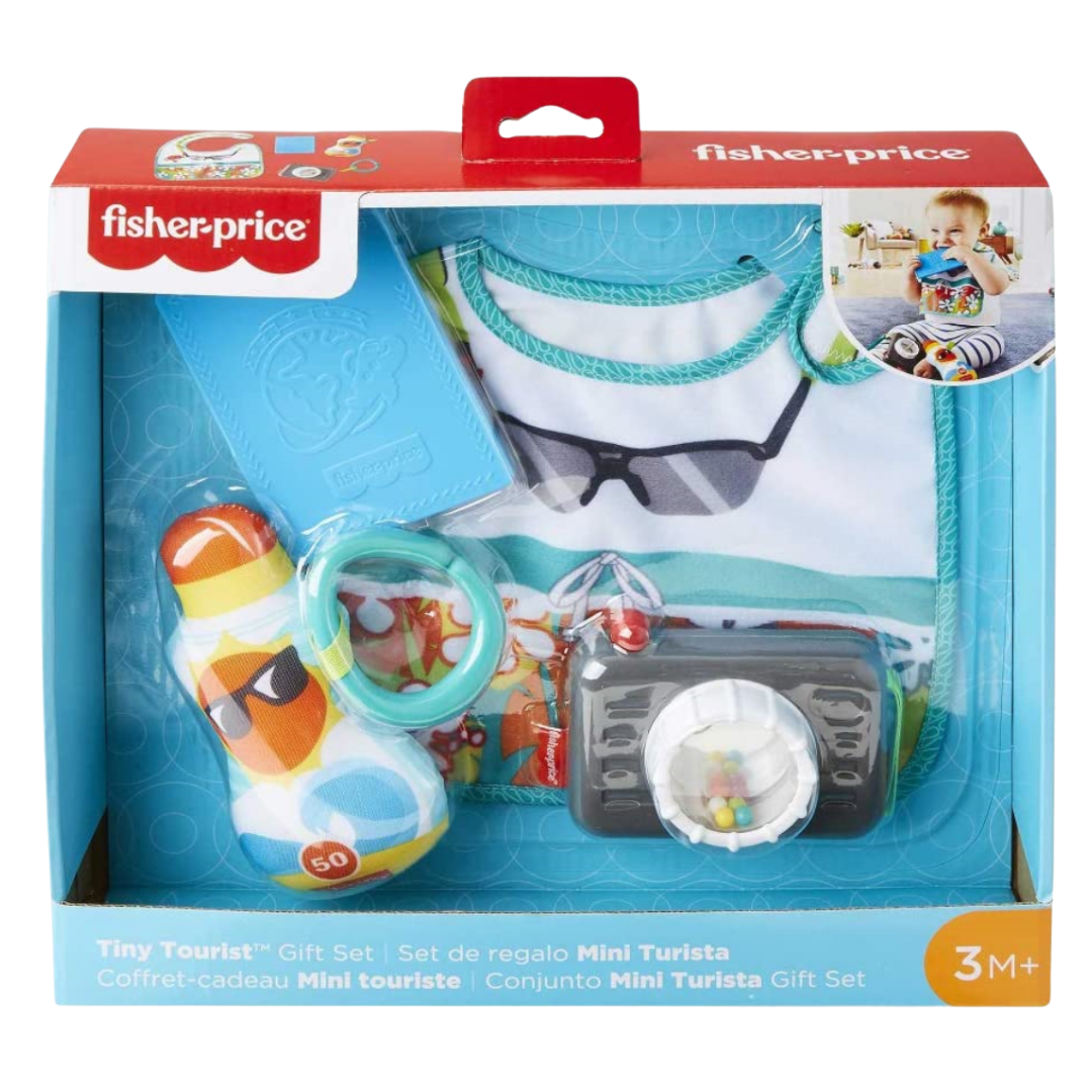 Fisher-Price Tiny Tourist Gift Set (Camera, Passport, Bib, Sunscreen) by Farmacias Savia
