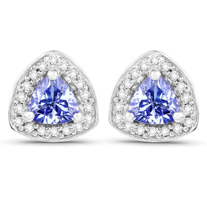 3.22 Carat Genuine Tanzanite &amp; White Topaz .925 Sterling Silver Ring  DestGlow