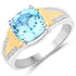2.74 Carat Genuine Swiss Blue Topaz and White Diamond .925 Sterling Silver Ring by Bids.com