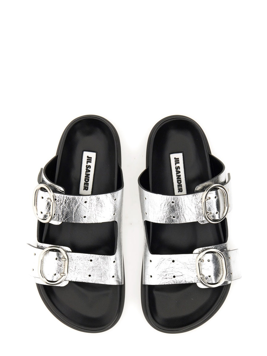 Jil Sander Women Leather Sandal With Buckle by Luosophy