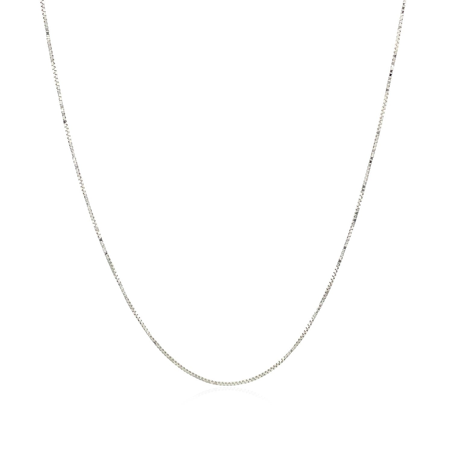 10k White Gold Classic Box Chain 0.45mm  DestGlow