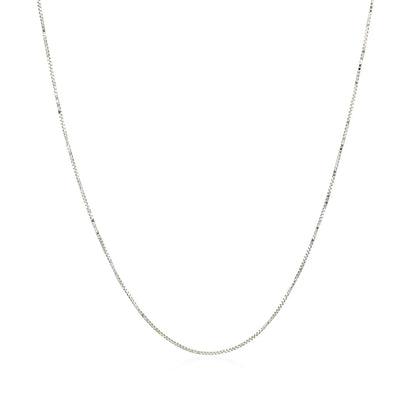 10k White Gold Classic Box Chain 0.45mm  DestGlow