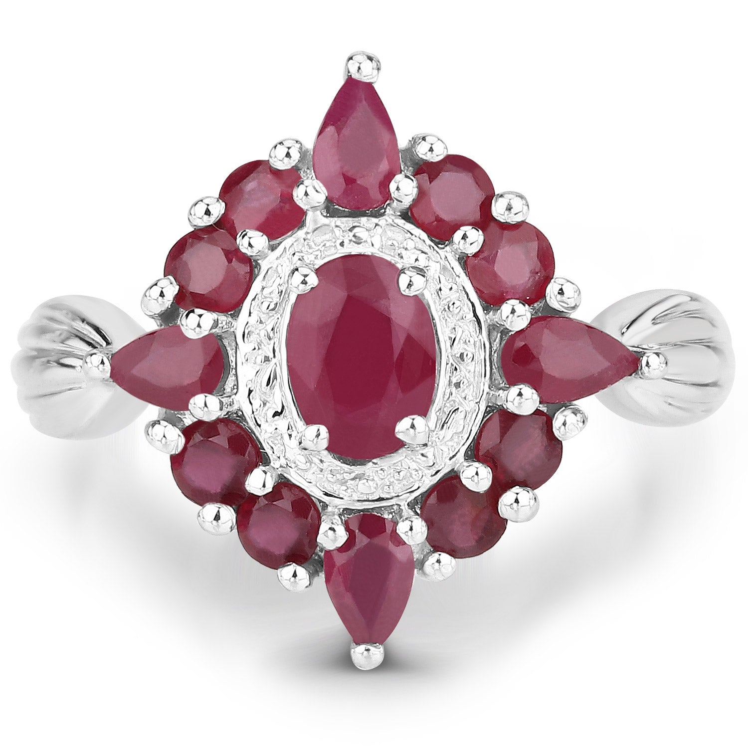 2.89 Carat Genuine Ruby .925 Sterling Silver Ring by Bids.com