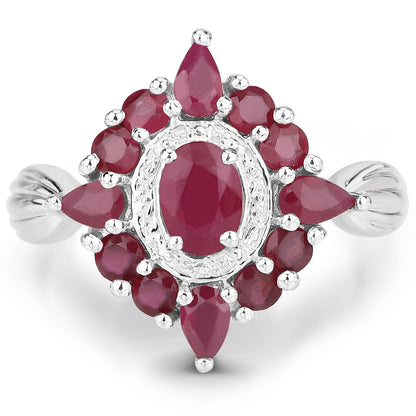 2.89 Carat Genuine Ruby .925 Sterling Silver Ring by Bids.com