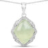 7.49 Carat Genuine Prehnite And White Topaz .925 Sterling Silver Pendant by Bids.com