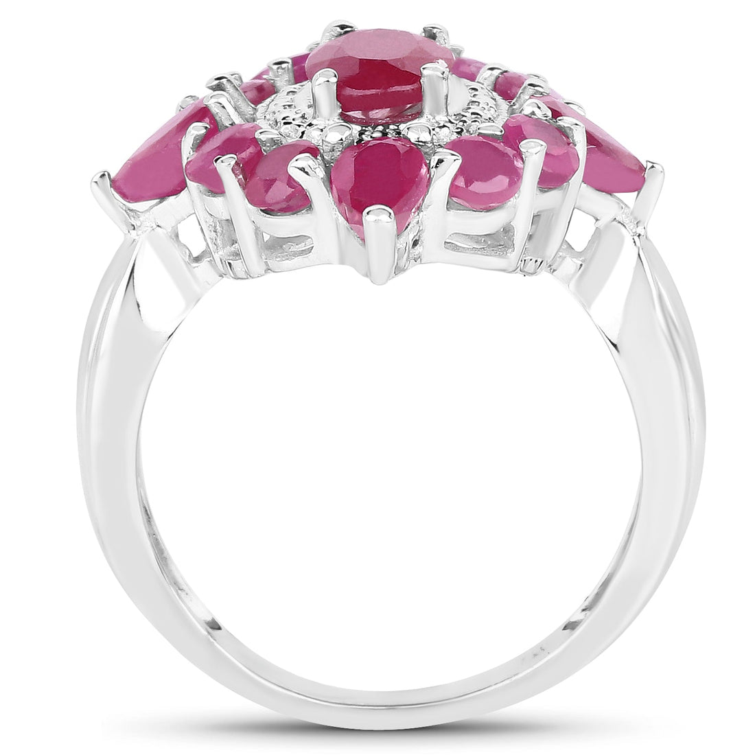 3.04 Carat Glass Filled Ruby .925 Sterling Silver Ring by Bids.com