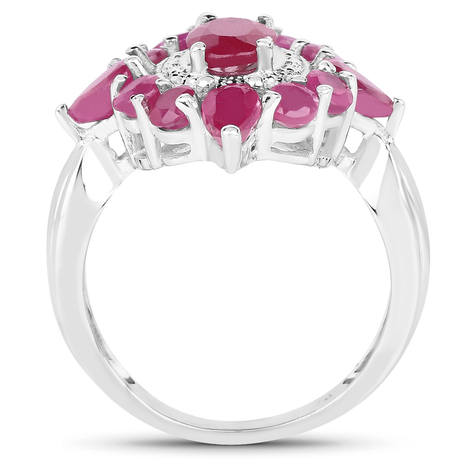 3.04 Carat Glass Filled Ruby .925 Sterling Silver Ring by Bids.com