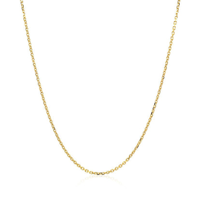 18k Yellow Gold Diamond Cut Cable Link Chain (1.10 mm) by Bids.com