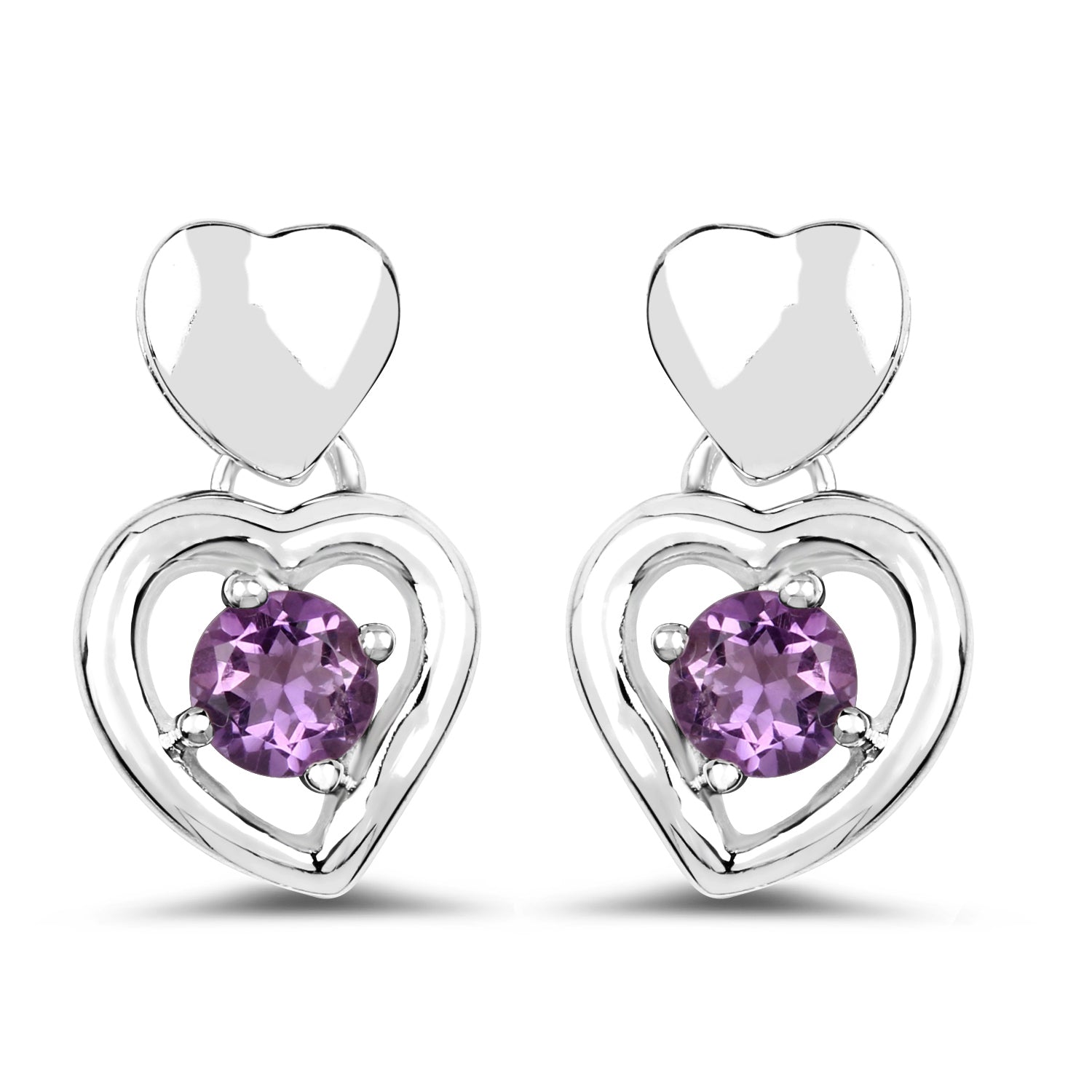 1.46 Carat Genuine Amethyst .925 Sterling Silver Earrings  DestGlow