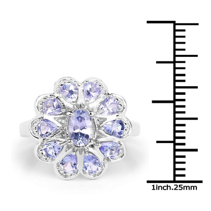 1.84 Carat Genuine Tanzanite .925 Sterling Silver Ring by Bids.com
