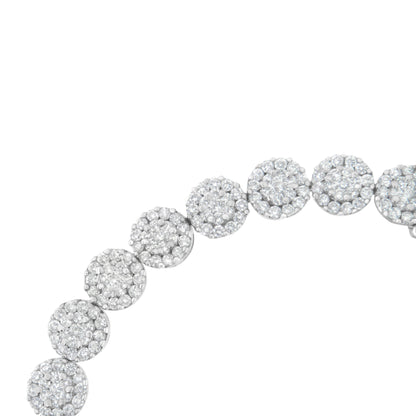 14K White Gold 3-3/4 Cttw Round-Brilliant Cut Diamond 7-1/4" Round Cluster Links Tennis Bracelet (I-J Color, SI2-I1 Clarity) by Bids.com