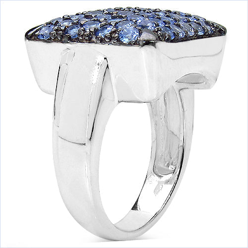 2.21 Carat Genuine Tanzanite .925 Sterling Silver Ring by Bids.com