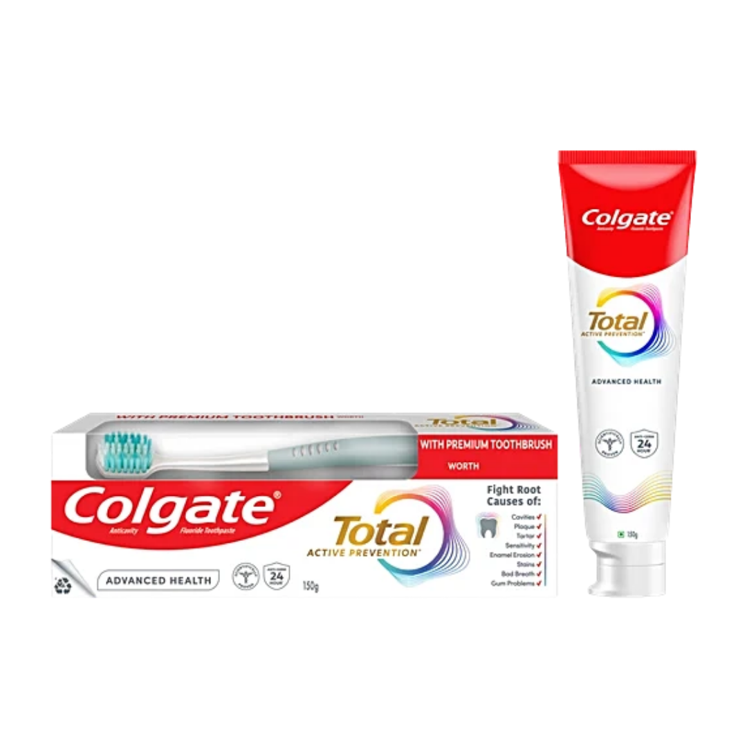 Colgate Total Active Prevention Toothpaste with Premium Toothbrush (5.3oz)  DestGlow