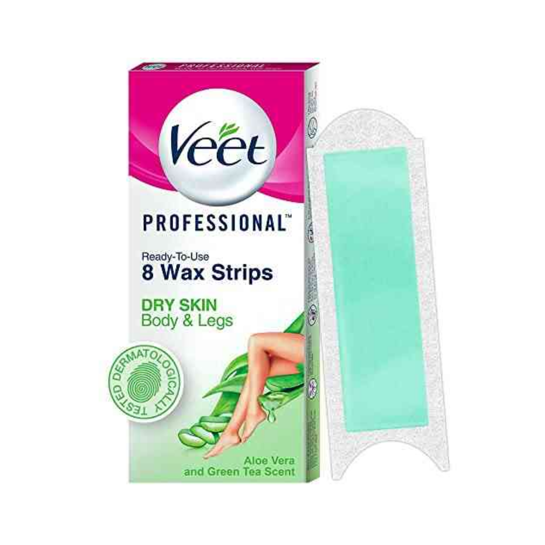 Veet Professional Ready-to-Use Body Wax Strips – Dry Skin (8 ct)  DestGlow