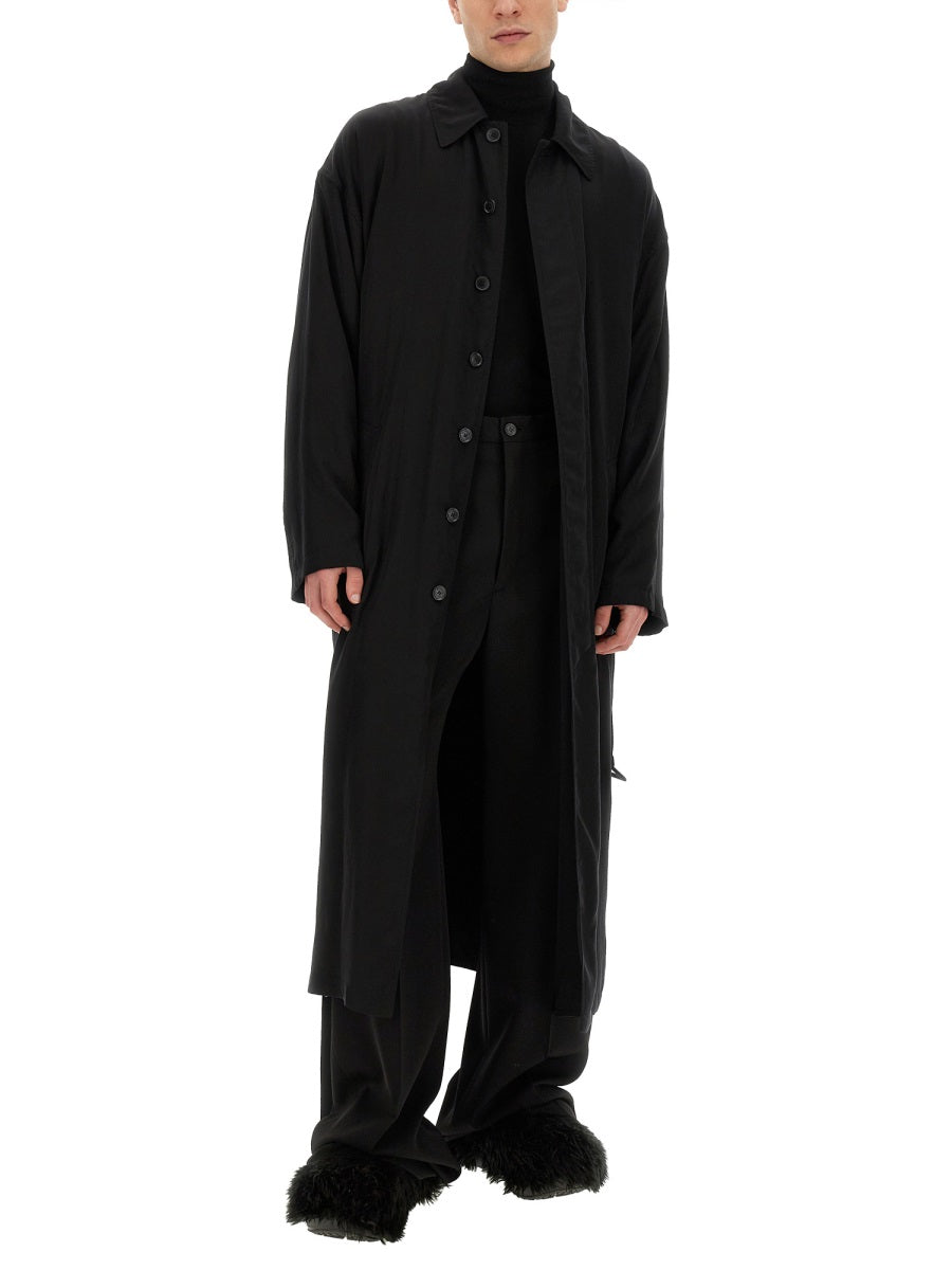 Balenciaga Men Belted Trench Coat by Luosophy
