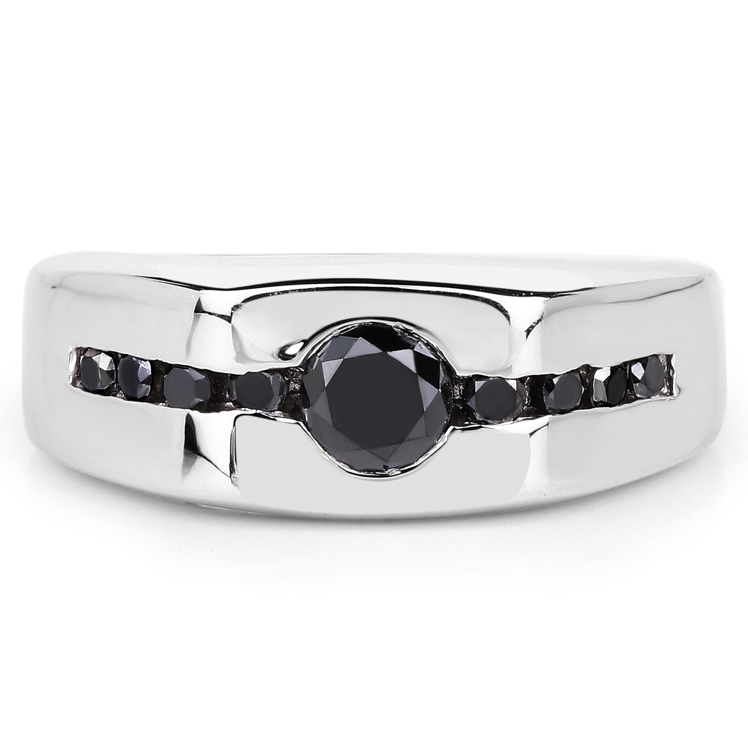 0.74 Carat Genuine Black Diamond .925 Sterling Silver Ring by Bids.com