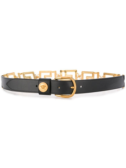 Versace Women Belt With Greek Key Buckle by Luosophy